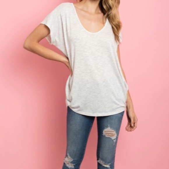 White with Grey Hints, Short Sleeve Tee - Picture 3 of 4